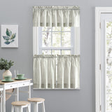 Plaza Stripe Ticking Stripe Tier Curtain - Sage